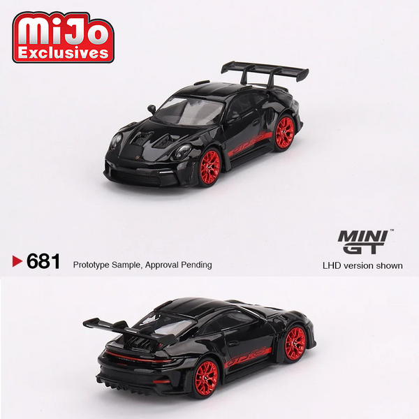 Mini GT - Porsche 911 (992) GT3 RS – Black with Pyro Red *Pre-Order*