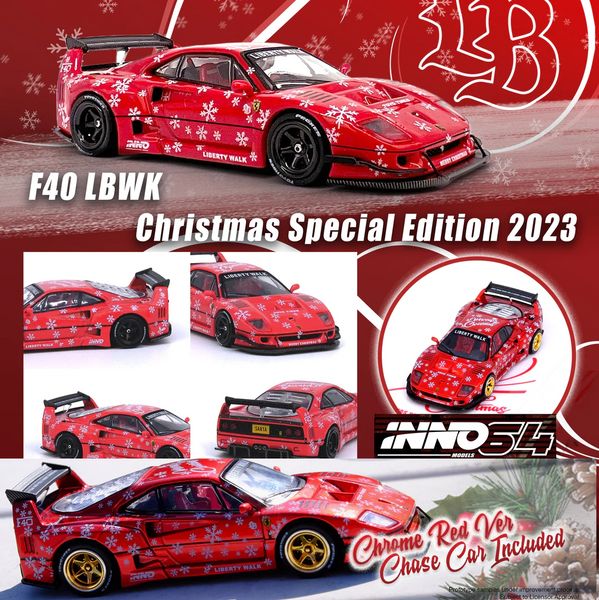 INNO64 - Ferrari F40 Liberty Walk - Christmas Special Edition 2023 *Sealed, Possibility of a Chase*