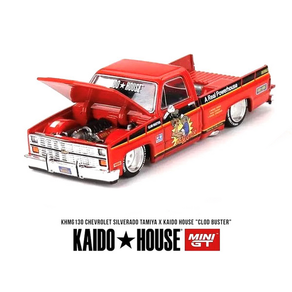 Kaido House x Mini GT - Chevrolet Silverado Tamiya “CLOD BUSTER” – Orange *Sealed, Possibility of a Chase - Pre-Order*