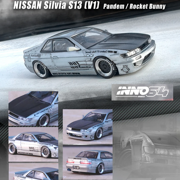 INNO64 - Nissan Silvia S13 (V1) "Pandem / Rocket Bunny" - Silver