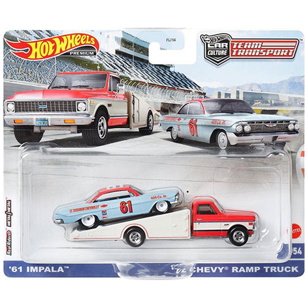 Hot Wheels - '61 Chevy Impala & Chevy  Ramp Truck - 2023 Team Transport Series