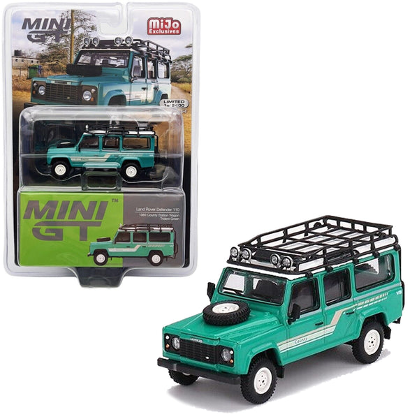 Mini GT - 1985 Land Rover Defender 110 Station Wagon - Trident Green