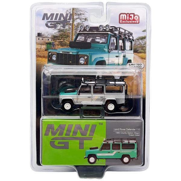 Mini GT - 1985 Land Rover Defender 110 Station Wagon - Trident Green *Chase*