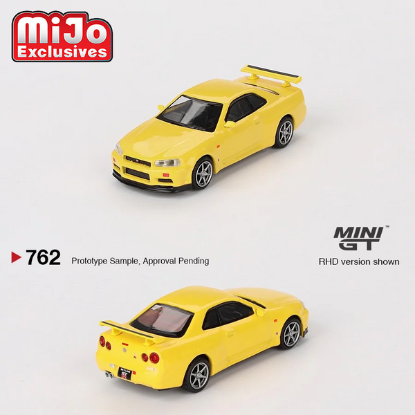 Mini GT - Nissan Skyline GT-R (R34) V-Spec - Lightning Yellow *Pre-Order*