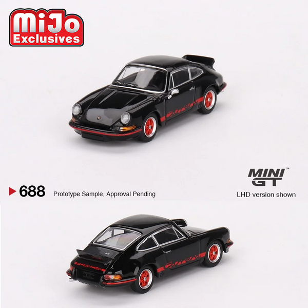 Mini GT - Porsche 911 Carrera RS 2.7 - Black with Red Livery *Pre-Order*