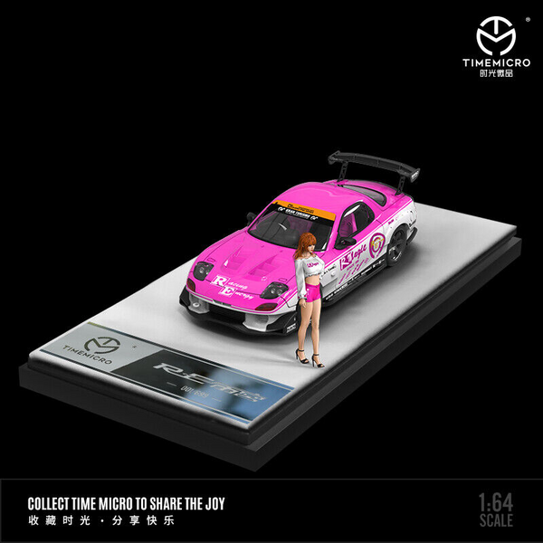Time Micro - Mazda RX-7 RE Amemiya - Pink Flame w/ Figure