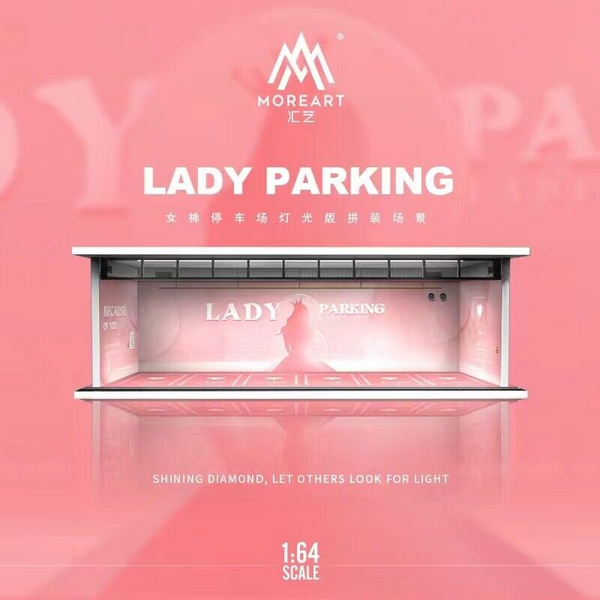 MoreArt - Lady Parking "Barbie" Lot Scene Diorama w/ Led Lighting