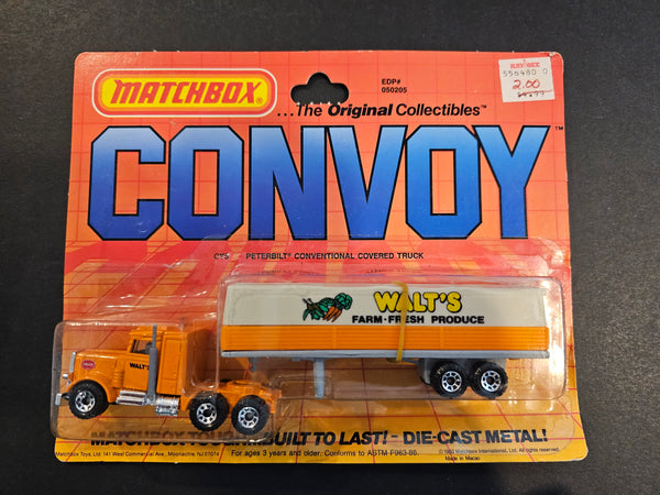 Matchbox - Peterbilt & Flatbed with Tarpaulin Trailer - 1984 Convoy Series