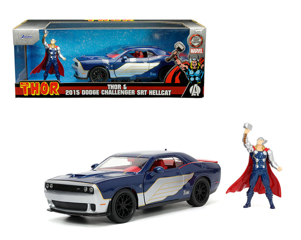 Jada Toys - Thor & 2015 Dodge Challenger SRT Hellcat - 2022 Marvel Series *1/24 Scale*