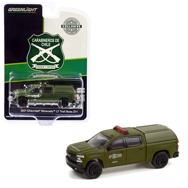 Greenlight - 2021 Chevrolet Silverado LT Trail Boss Z71 Police with Camper Shell - *Hobby Exclusive*